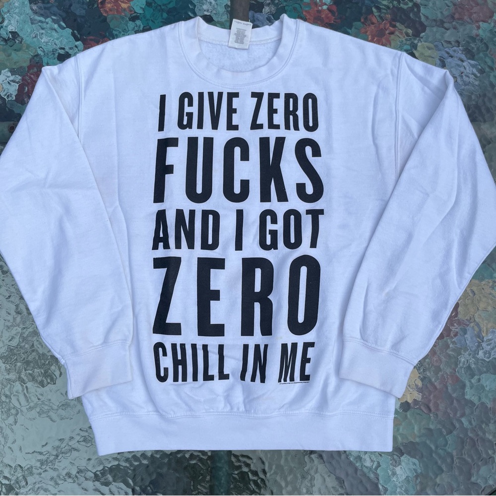Ariana Grande Dangerous Woman “Zero F*cks” Graphic Crewneck Sweatshirt